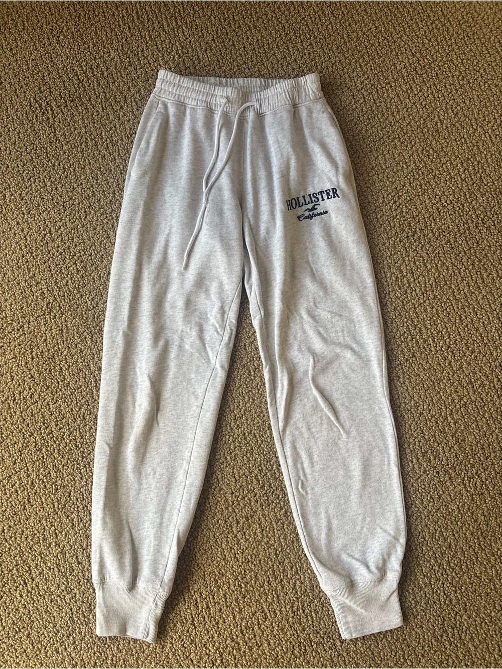 Hollister Heather Gray Logo Jogger Sweatpants